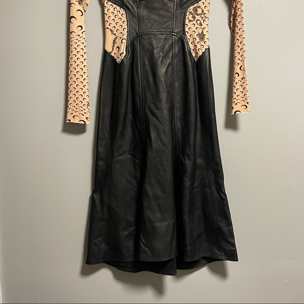 MARINE SERRE REGENERATED LEATHER HYBRID STRETCH DRESS - Picture 4 of 8